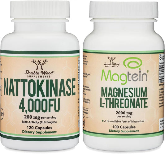 Nattokinase Supplement with Magnesium L Threonate Capsules - Double Wood Supplements