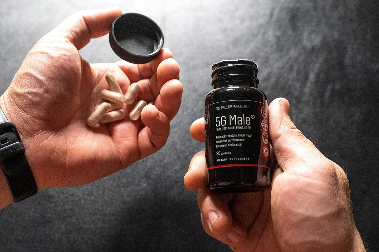 Natural 5G Male Supplement for Enhanced Blood Flow, Stamina, Strength, and Endurance - Ginseng, Garlic, Ginkgo, Ginger Root, Vitamin D - Supports Healthy Males - 90 Capsules