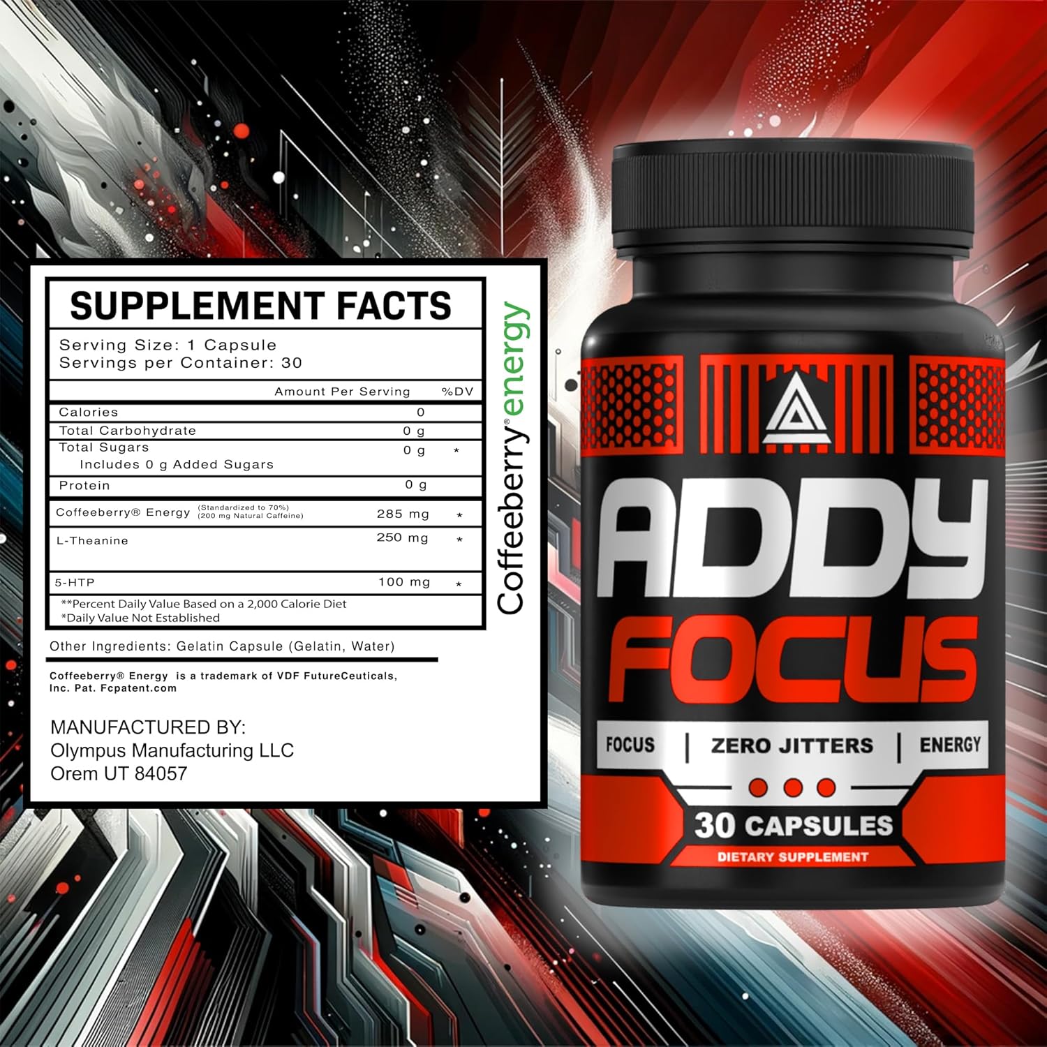 Natural Adderall Alternative for Focus, Energy, and Memory Support - Brain Booster Supplement - Clean Energy & Sharp Focus - 2 Pack