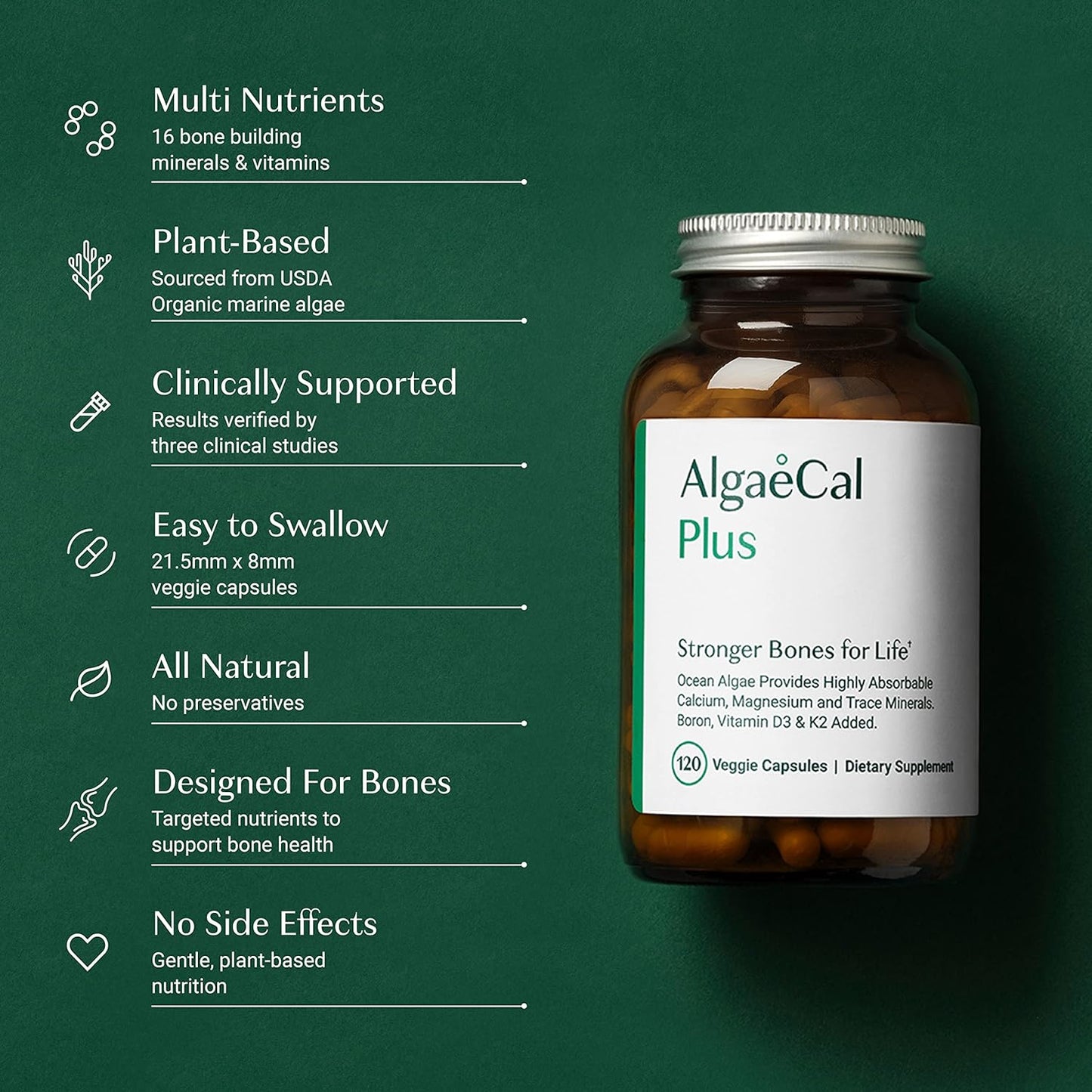 Natural AlgaeCal Bundle with Calcium, Vitamin D3 & K2, Magnesium, Boron, Trace Minerals, and Omega-3 Fish Oil Emulsion