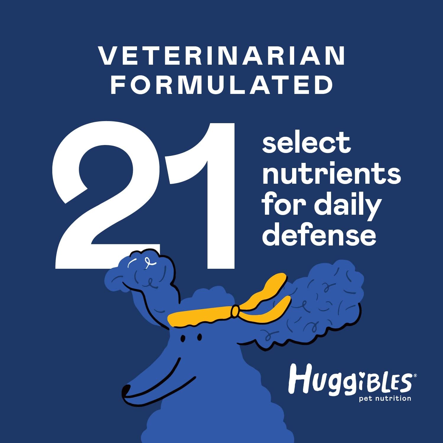 Natural All-in-One Dog Multivitamin with Fish Oil, Iron, Calcium, Vitamin E, C & B12 for Joint, Immune, & Vision Support - Chewable Supplement by Huggibles