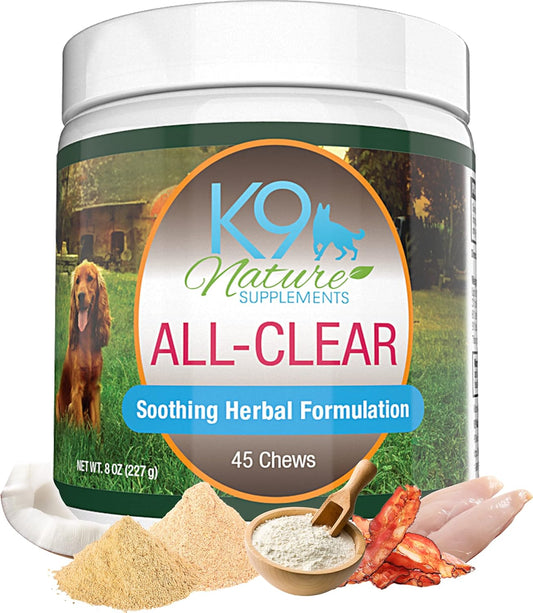 Natural Allergy Relief Chews for Dogs - Herbal Formula for Seasonal Allergies & Itching - Supports All Breeds - 45 Chews