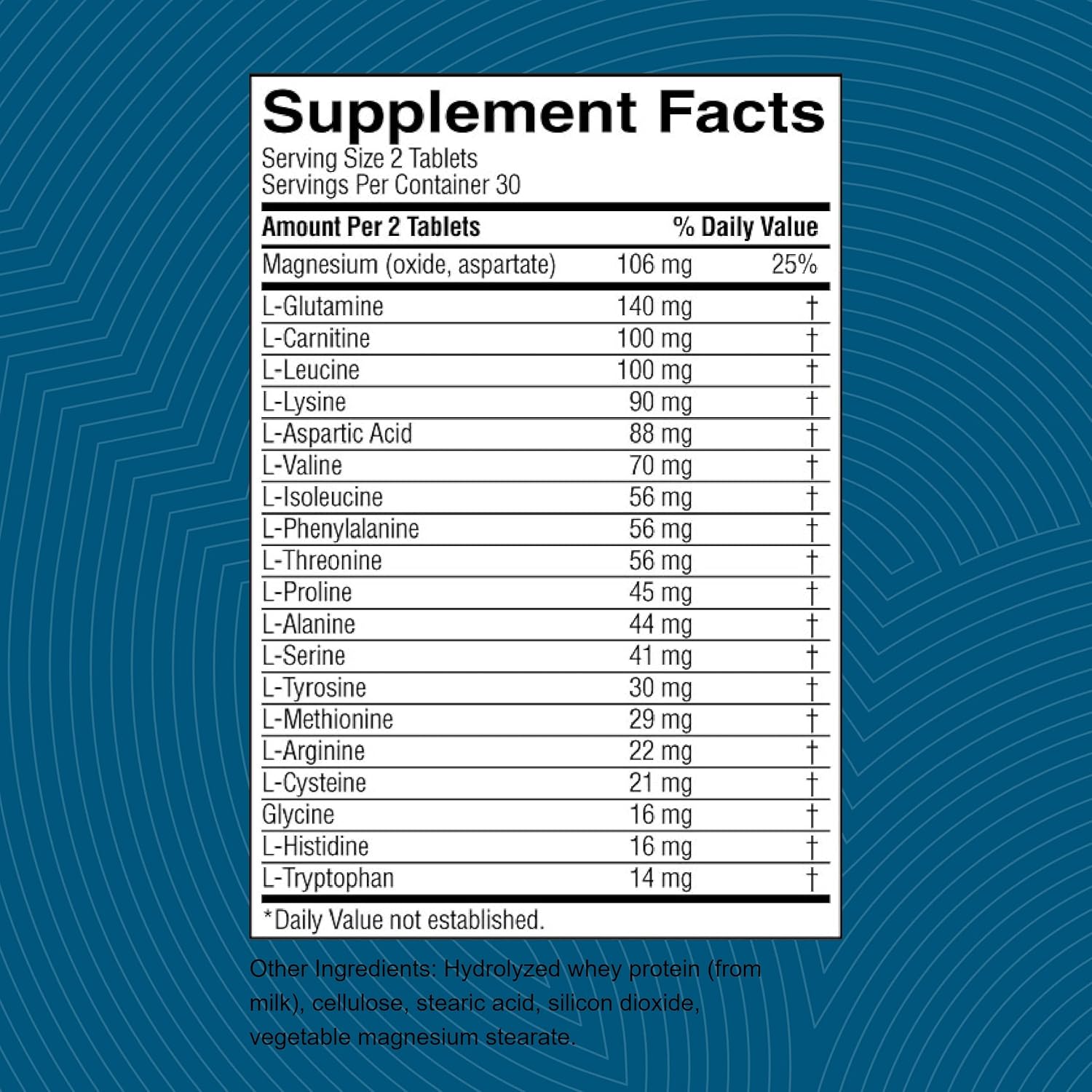 Natural Amino Acid Supplement for Muscle Development and Strength - 60 Tablets
