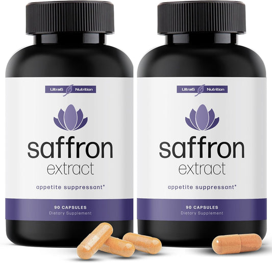 Natural Appetite Suppressant for Weight Loss - Saffron Extract Capsules for Men & Women - Energy & Mood Booster - 180 Pills