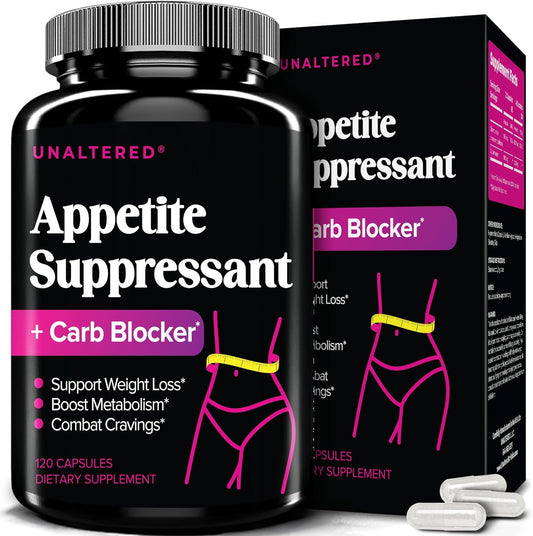 Natural Appetite Suppressant for Women - Supports Weight Loss, Curbs Cravings, & Boosts Fullness - Vegan Dietary Supplement with Chromium Picolinate & Glucomannan - 120 Capsules