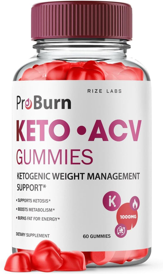 Natural Apple Cider Pro Burn Keto Gummies for Weight Loss Support by rize labs - (60 Gummies)