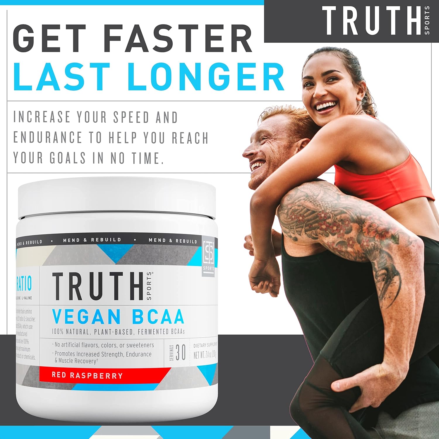 Natural Athlete Workout Bundle: Preworkout (Orange Tangerine) + Vegan BCAA (Red Raspberry) by Truth Nutrition