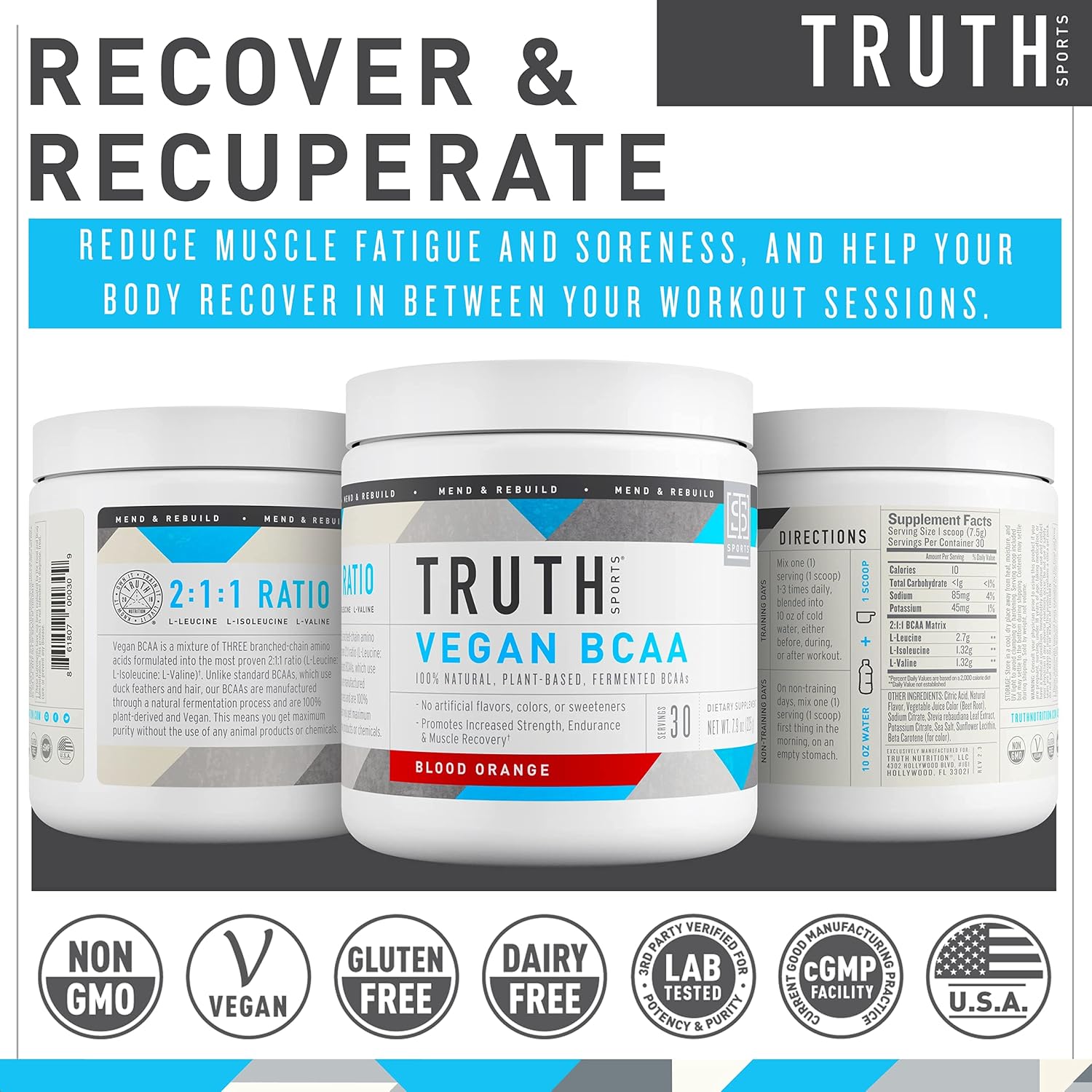 Natural Athlete Workout Stack: Orange Tangerine Preworkout + Blood Orange Vegan BCAA by Truth Nutrition