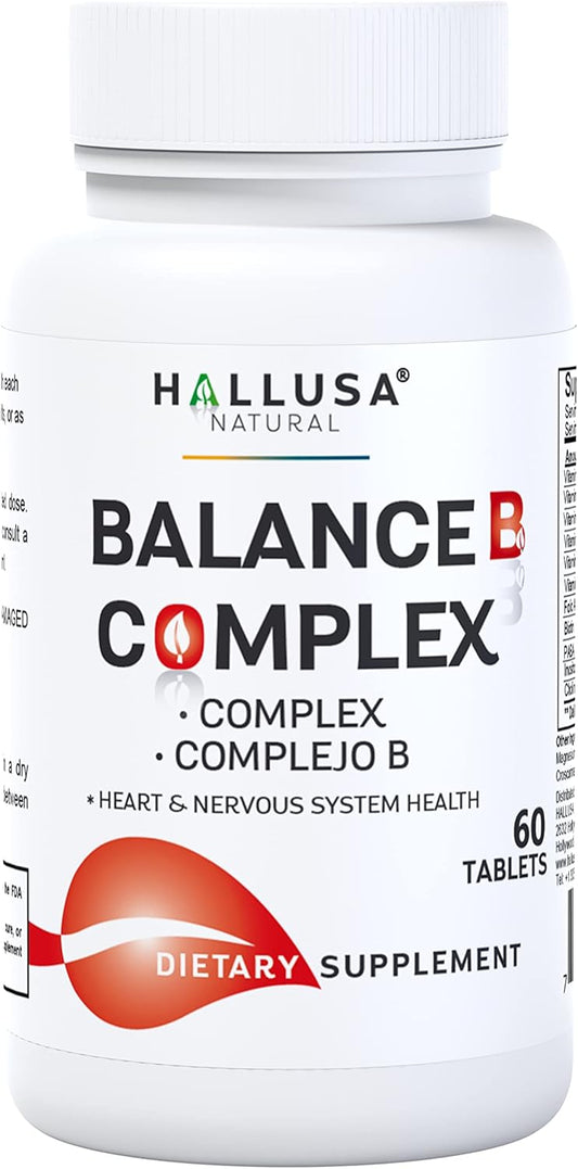Natural Balance Vitamin B Complex Supplement for Energy and Brain Function - Includes Vitamin B2, B3, B5, B6, B12 - 60 Day Supply