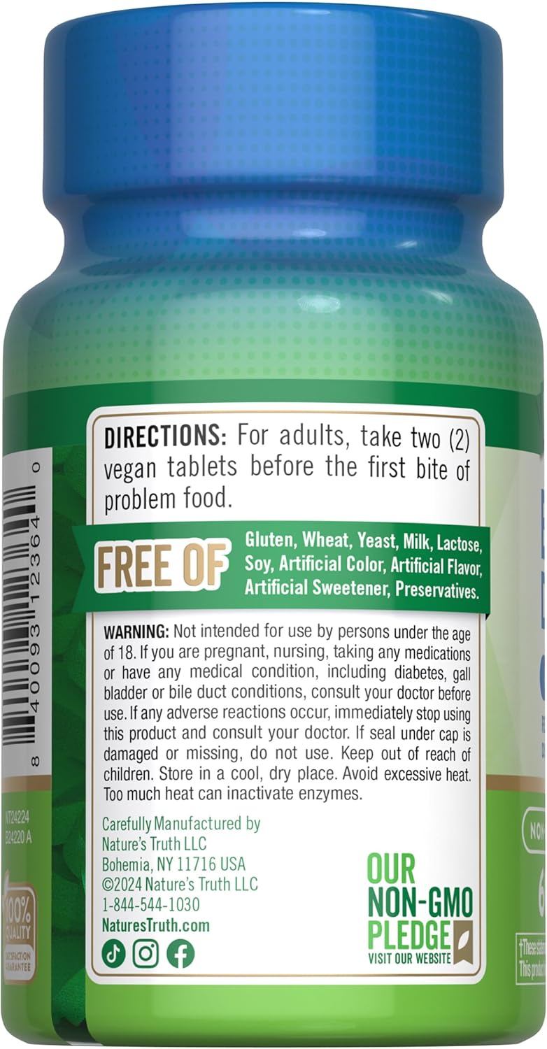 Natural Bean Digestive Enzyme Pills | 60 Tablets | Vegan, Non-GMO & Gluten-Free Supplement