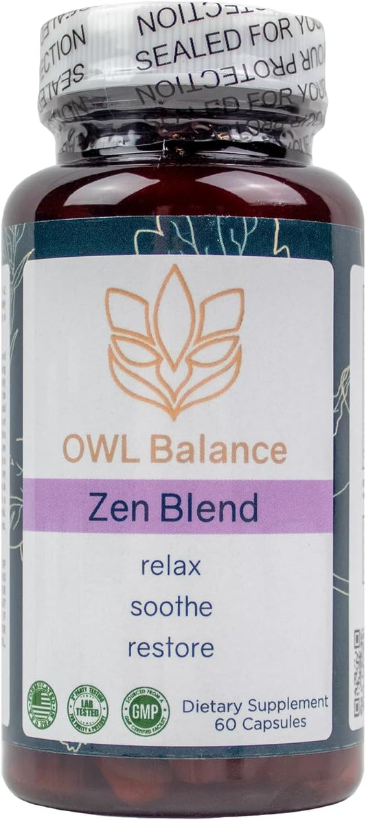 Natural Berry Stress Supplement with Ashwagandha, L-Theanine, Holy Basil, Skullcap, Passionflower & Lemon Balm for Mood, Focus & Relief - Vegan & Non-GMO - 60 Capsules