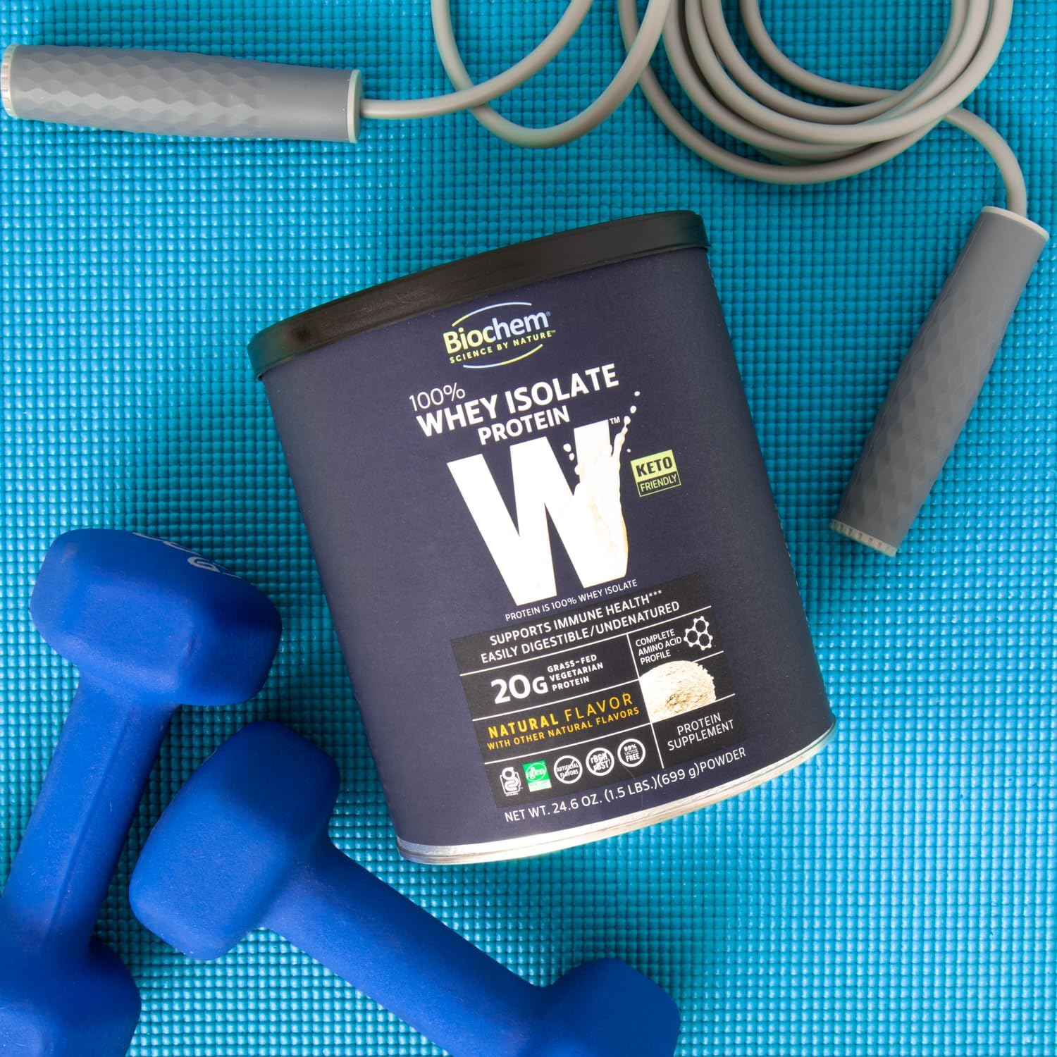 Natural Biochem Whey Protein Powder - 20g Protein for Muscle Support & Intense Workouts - 24.6 oz