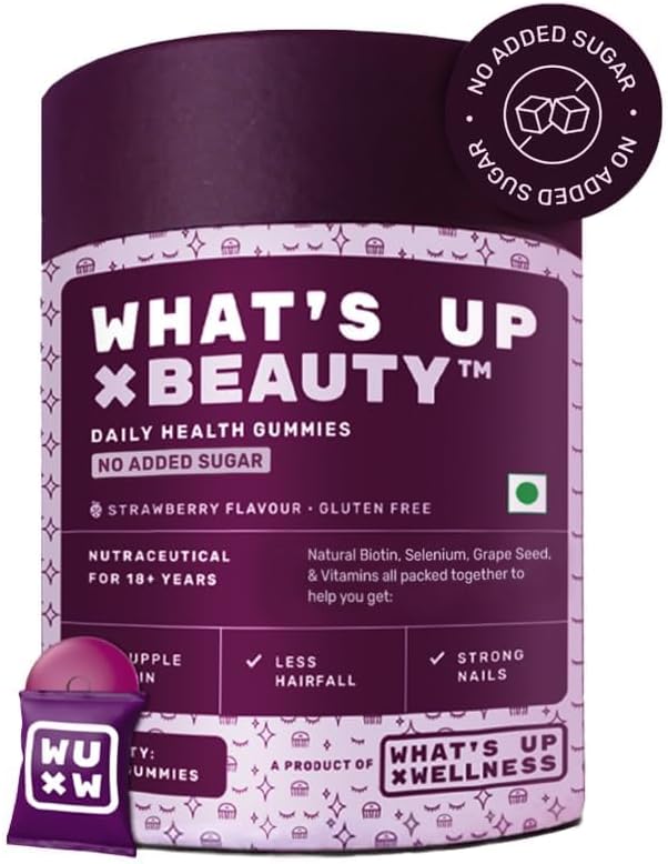 Natural Biotin Gummies for Hair Growth, Skin, & Nails | Vitamins A-E, Folic Acid, Zinc, Aloe Vera | Men & Women | No Sugar | 30-Day Supply