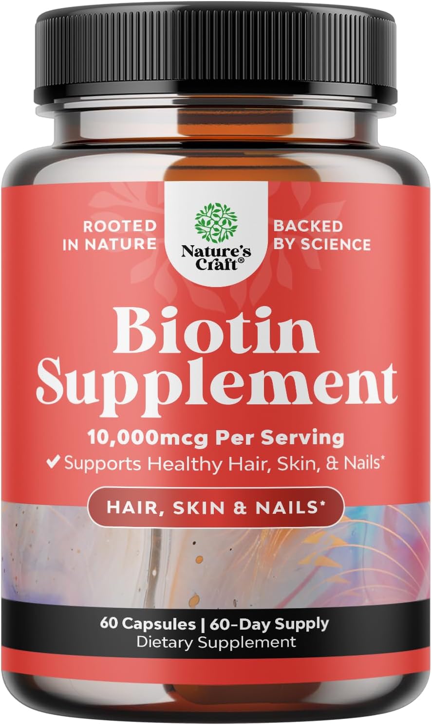 Natural Biotin Vitamins for Hair Growth, Skin and Nails - Potent Supplement for Metabolism Boost in Men and Women
