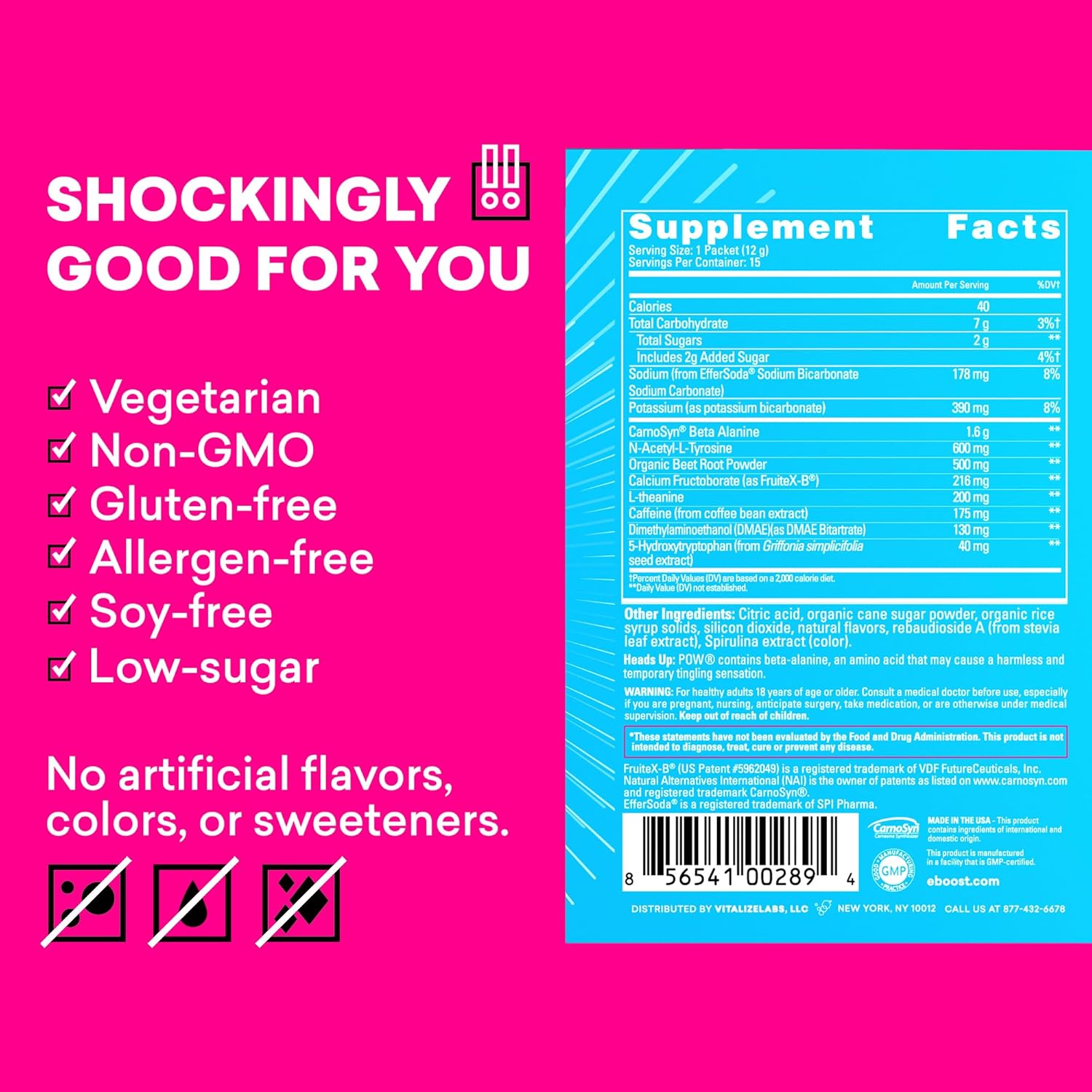 Natural Blue Raspberry Pre Workout Powder for Performance & Energy - 15 Packets - Boosts Joint Mobility & Focus - Non-GMO & Gluten-Free Formula for Men & Women