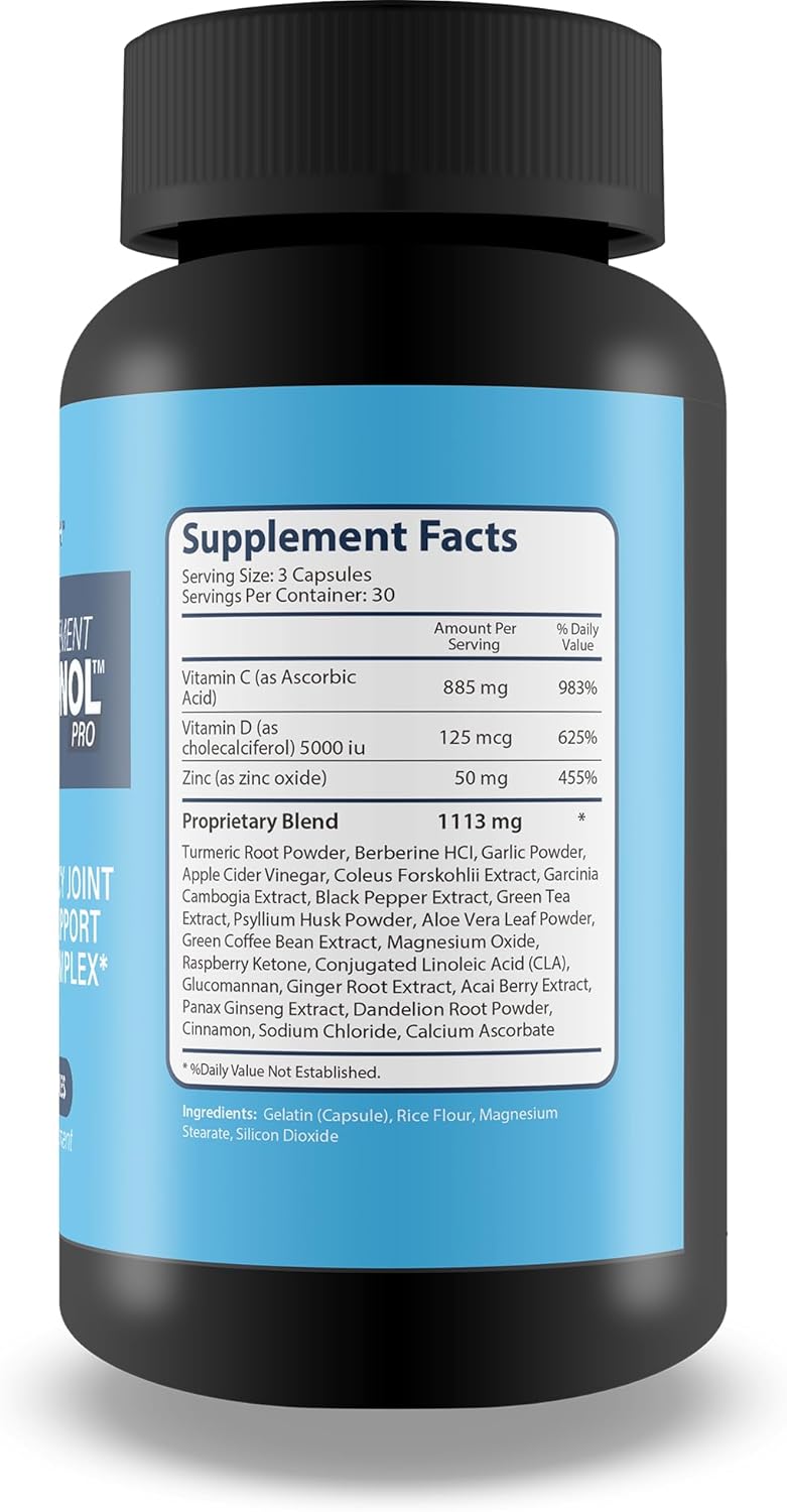 Natural Bone Support Complex - Arthronol Pro Bone Relief Pills for Men and Women - Best Bone Health Supplement Formula