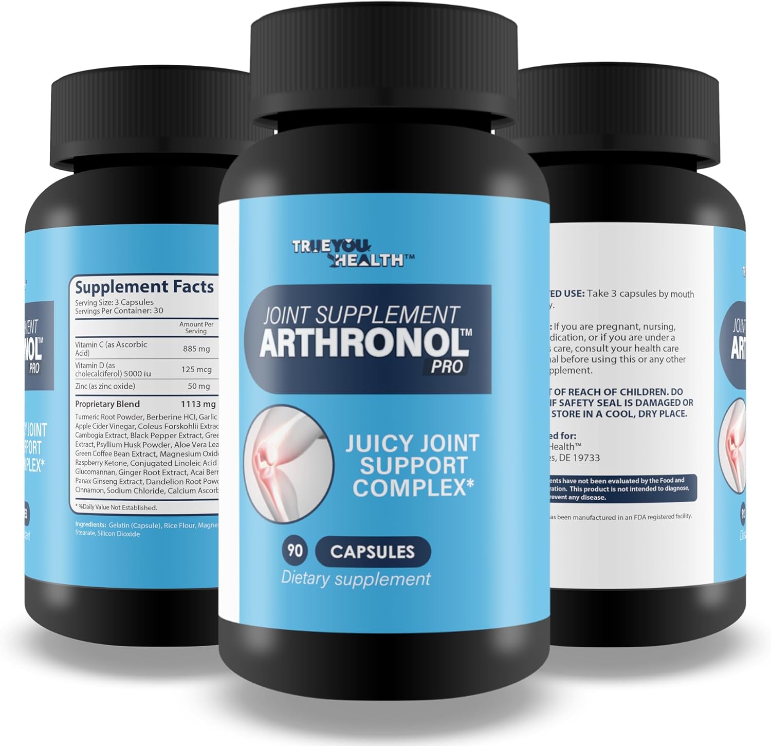 Natural Bone Support Complex - Arthronol Pro Bone Relief Pills for Men and Women - Best Bone Health Supplement Formula