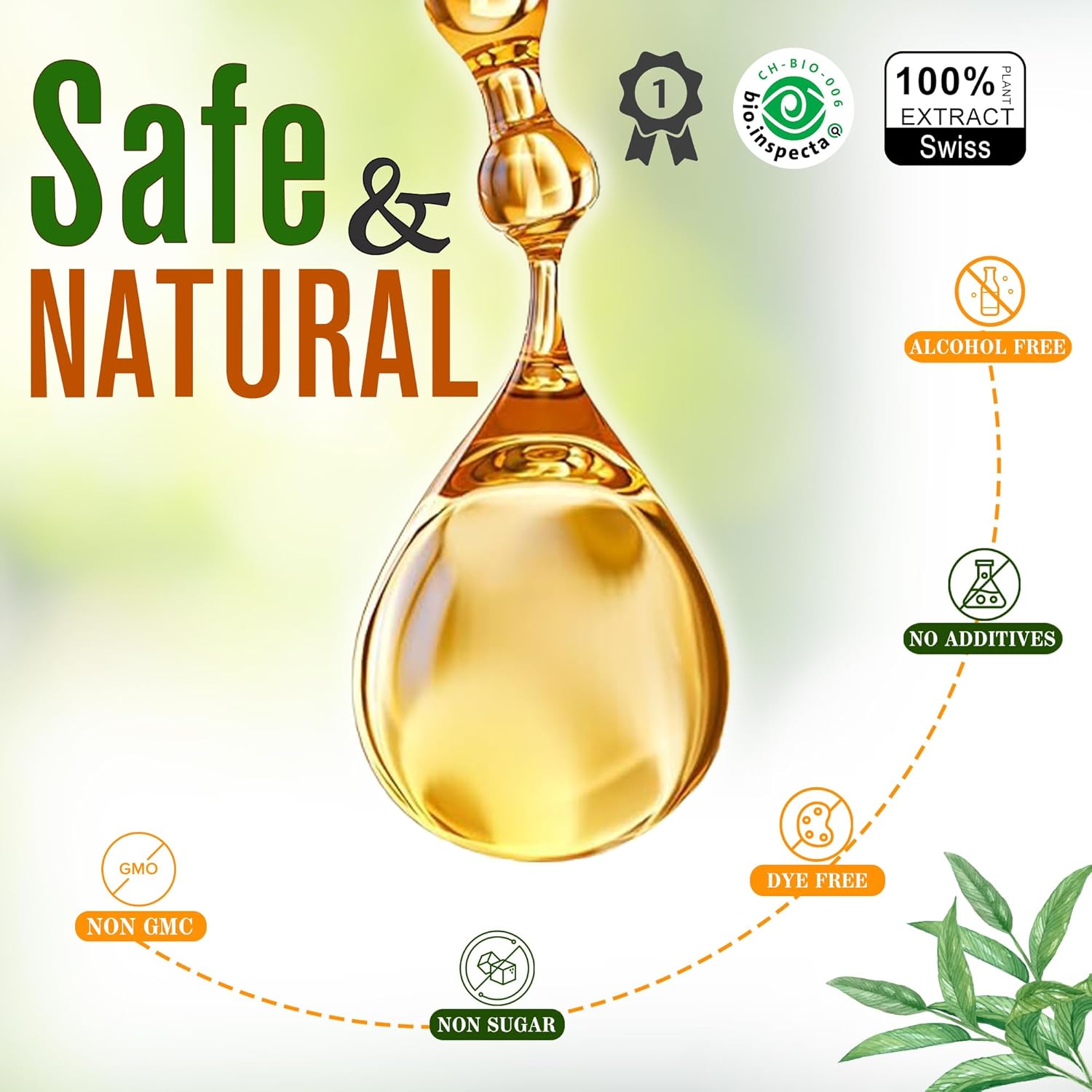 Natural Botanical Drops with Ginger and Digestive Enzymes - Organic Formula for Wellness, Immune Support, Inflammation Relief, and Blood Circulation - 50ml