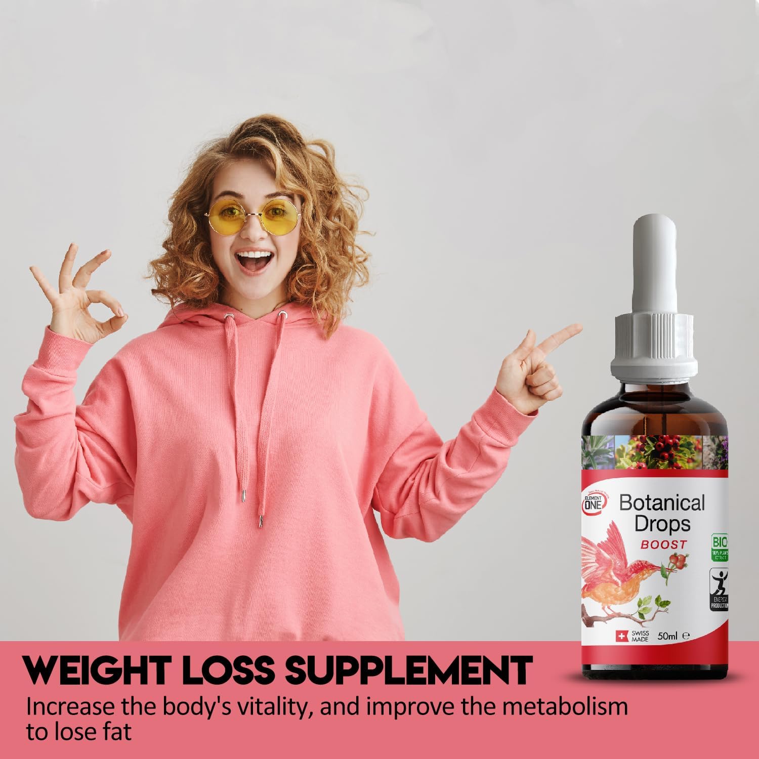 Natural Botanical Metabolism Boost and Weight Control Liquid Drops for Women & Men - Best Fat Control and Immune Support - 50ml