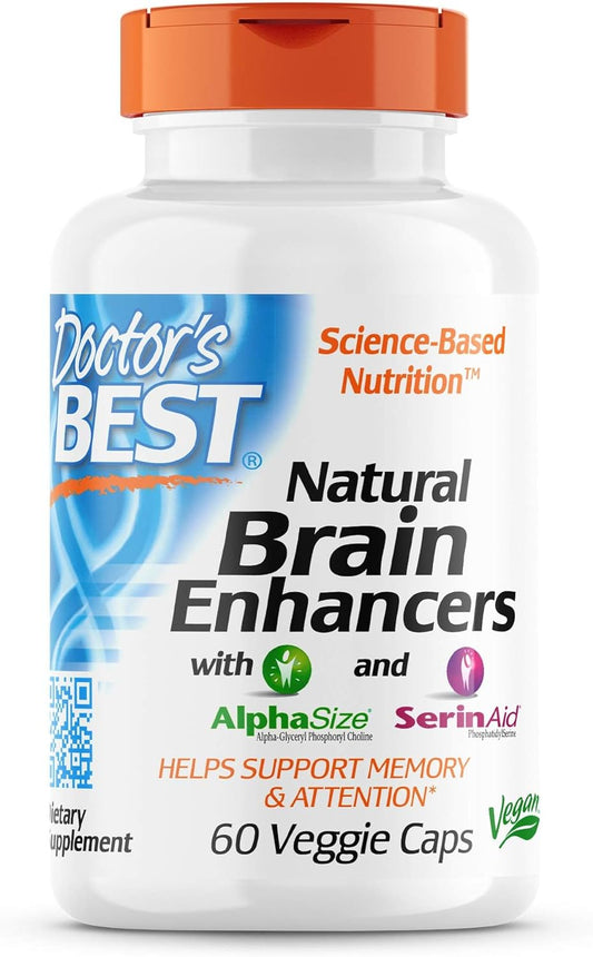 Natural Brain Enhancer Capsules for Memory & Focus - Non-GMO, Gluten-Free, Vegan - 60 Veg Capsules by Doctor's Best