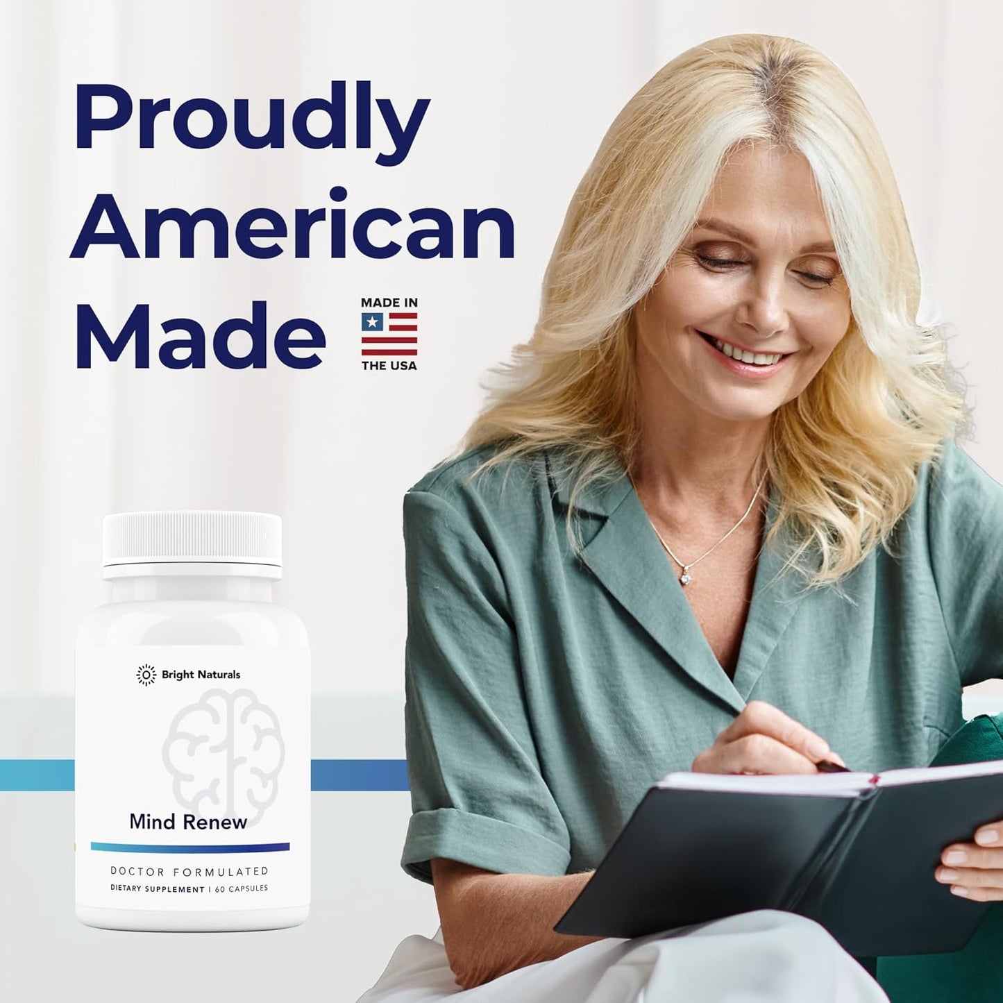 Natural Brain Supplement for Memory, Focus, and Cognition - Lion's Mane & Ginkgo Biloba - Made in USA - 60 Capsules