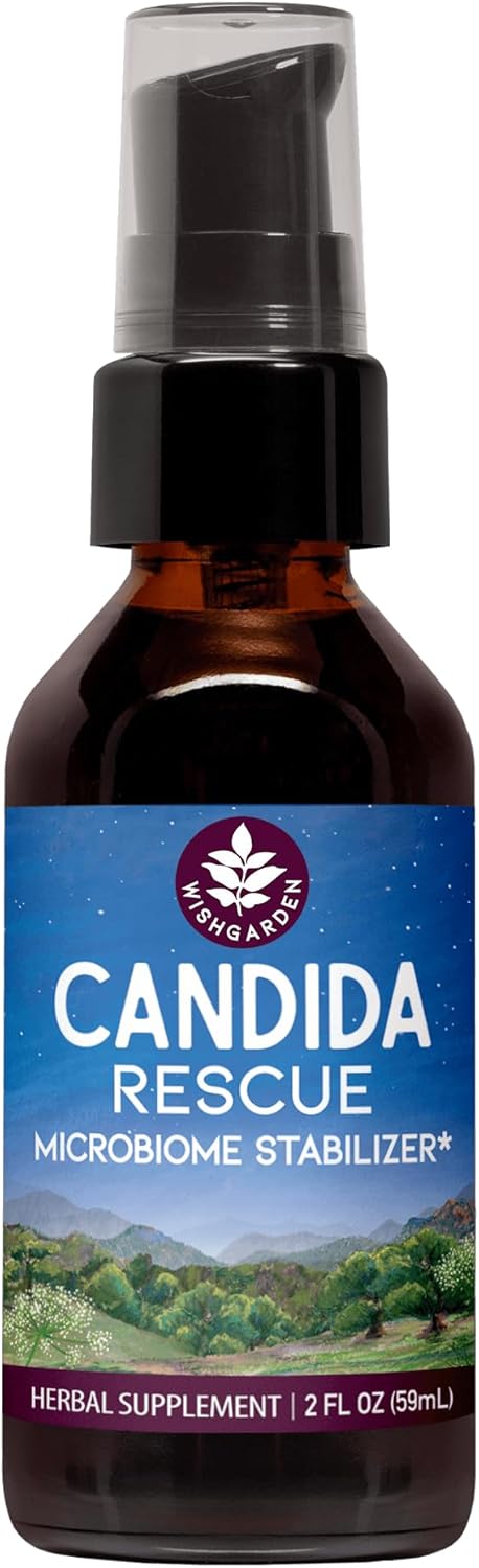 Natural Candida Cleanse Supplement with Echinacea, Usnea & Yerba Mansa - WishGarden Herbs Candida Rescue for Effective Herbal Support, 2oz