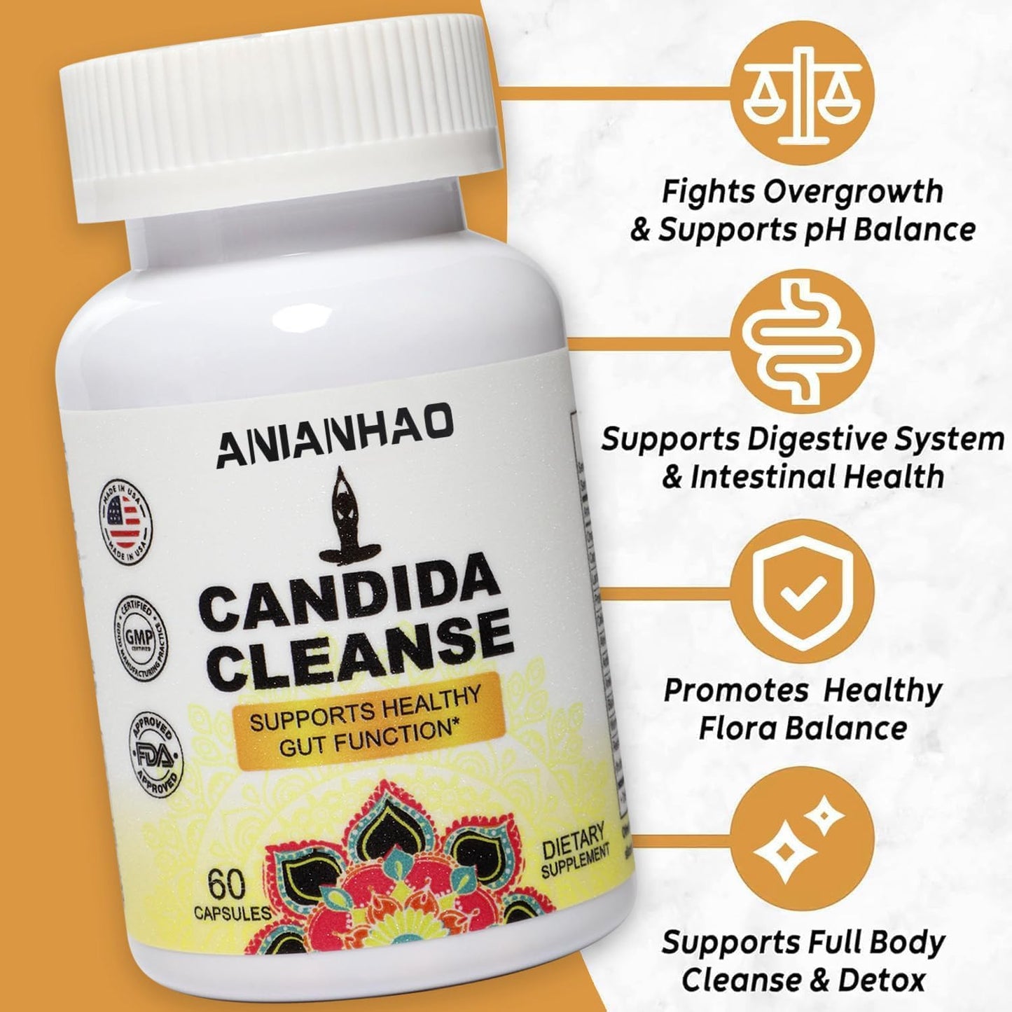Natural Candida Cleanse with Herbs, Probiotics, and Antifungal Ingredients