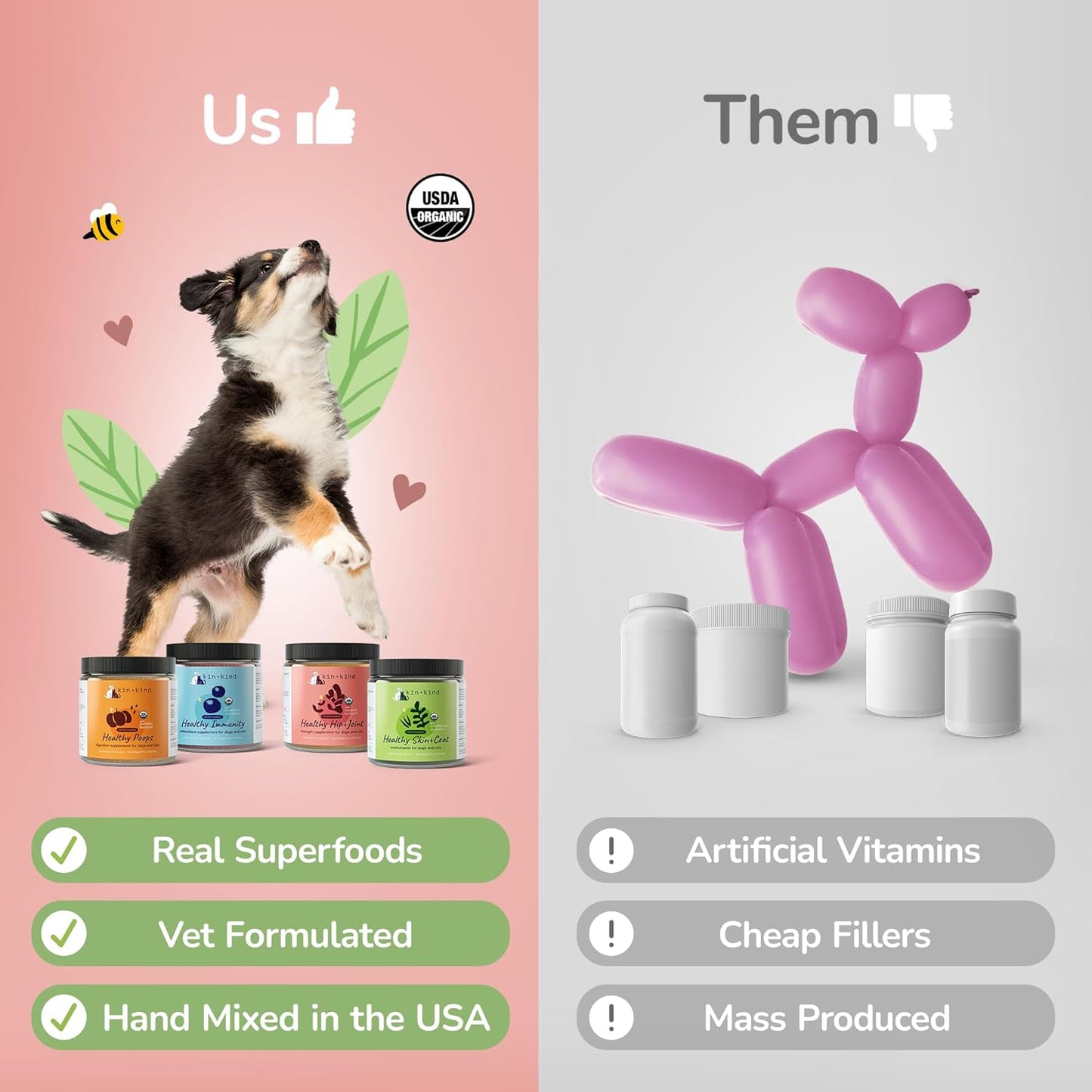 Natural Cat & Dog Anxiety Relief Supplements - Calming Treats with Apple, Chamomile, Ginger, & Thyme - USA-Made Stress Reliever Formula