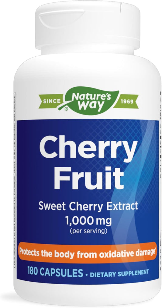 Natural Cherry Fruit Extract Capsules - Antioxidant Support, 1,000mg, 180 Count