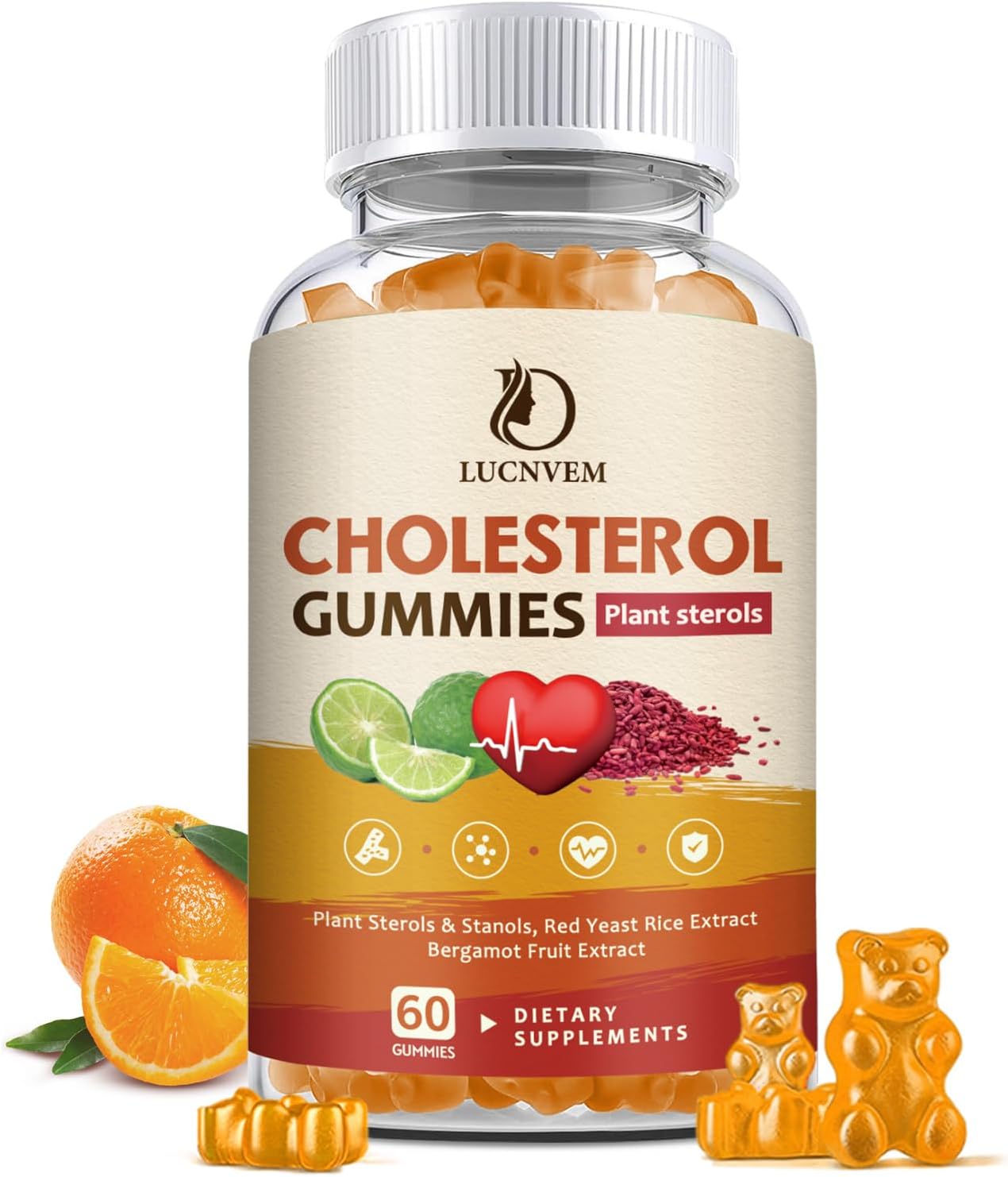 Natural Cholesterol Complex Gummies - Maintain Healthy Levels - 30 Day Supply