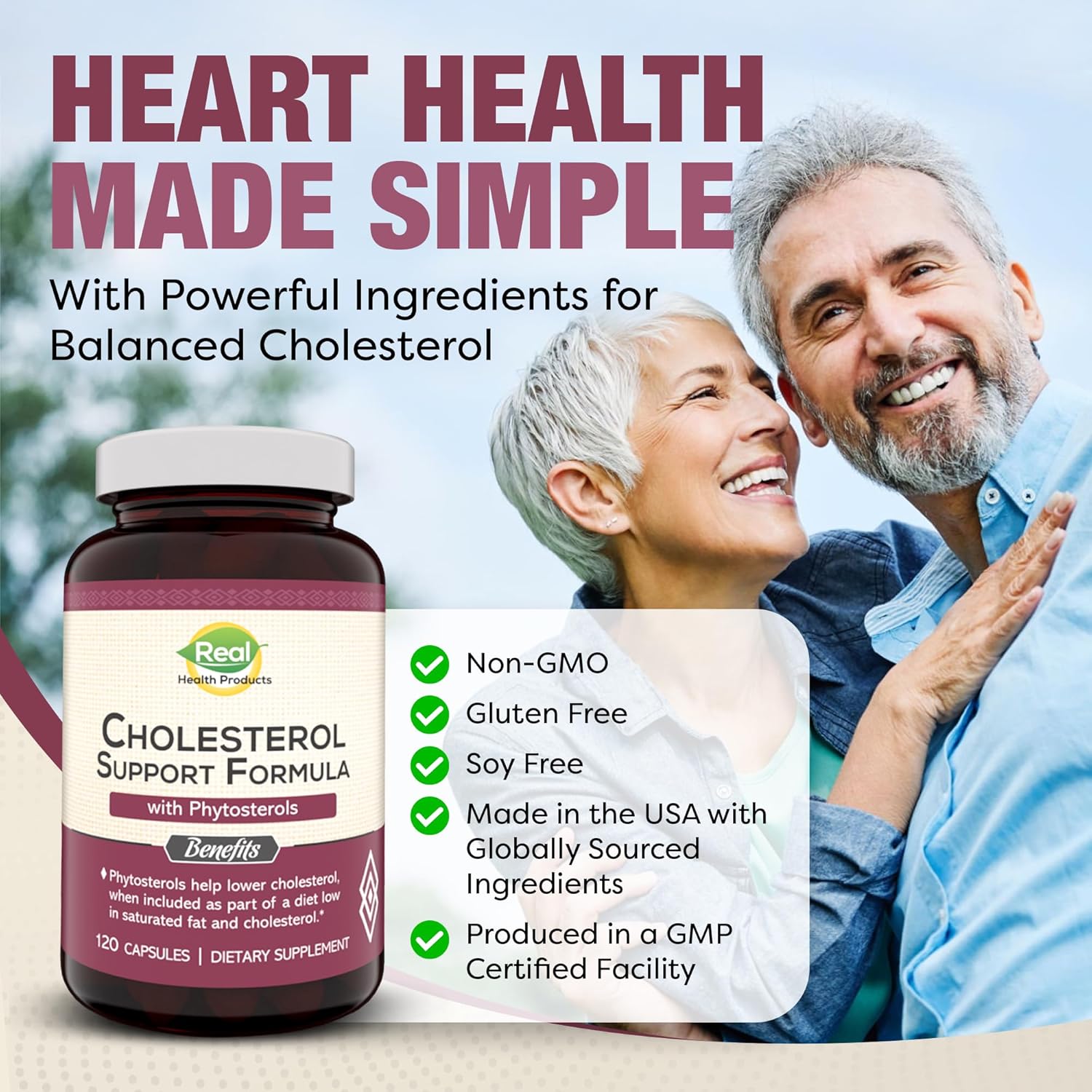 Natural Cholesterol Support Supplement with Policosanol & Antioxidants - Improve Heart Health, Circulation & Energy - 120 Capsules