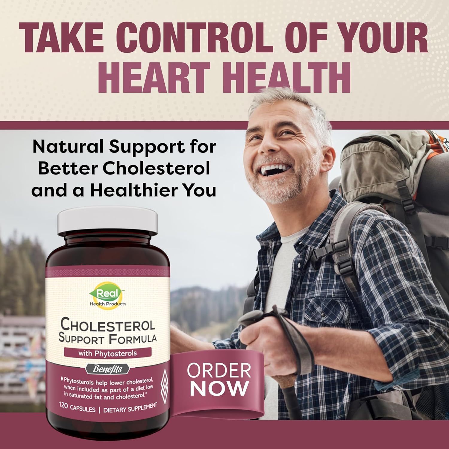 Natural Cholesterol Support Supplement with Policosanol & Antioxidants - Improve Heart Health, Circulation & Energy - 120 Capsules