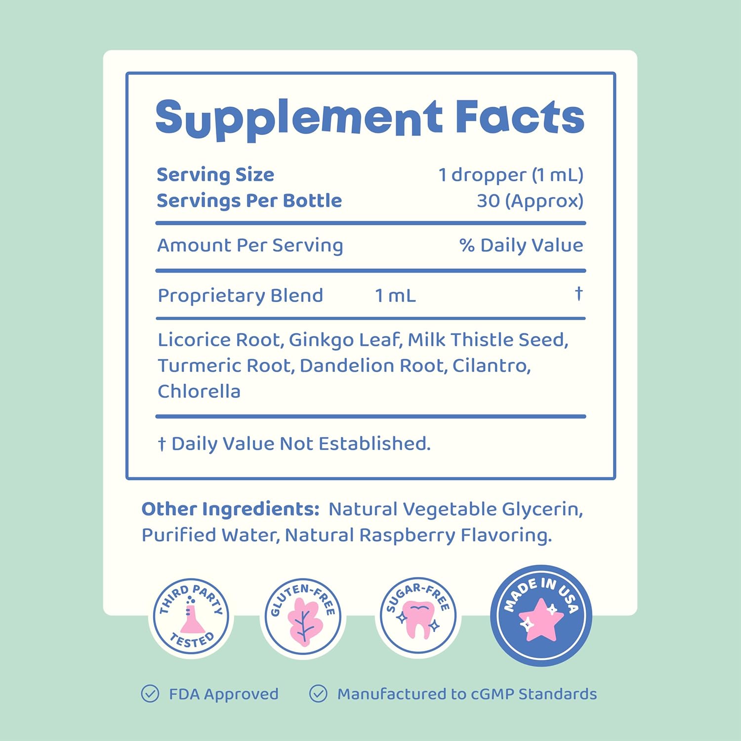 Natural Cilantro Extract Herbal Detox for Kids - Speech & Behavior Support - 1 fl oz