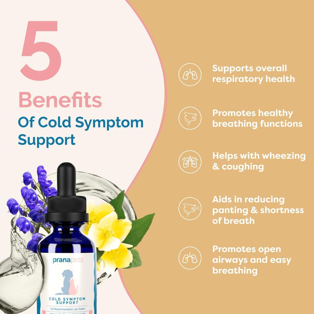 Natural Cold Symptom Support for Cats & Dogs | Helps with Colds, Seasonal Allergies & Kennel Cough | Supports Easy Breathing & Open Airways