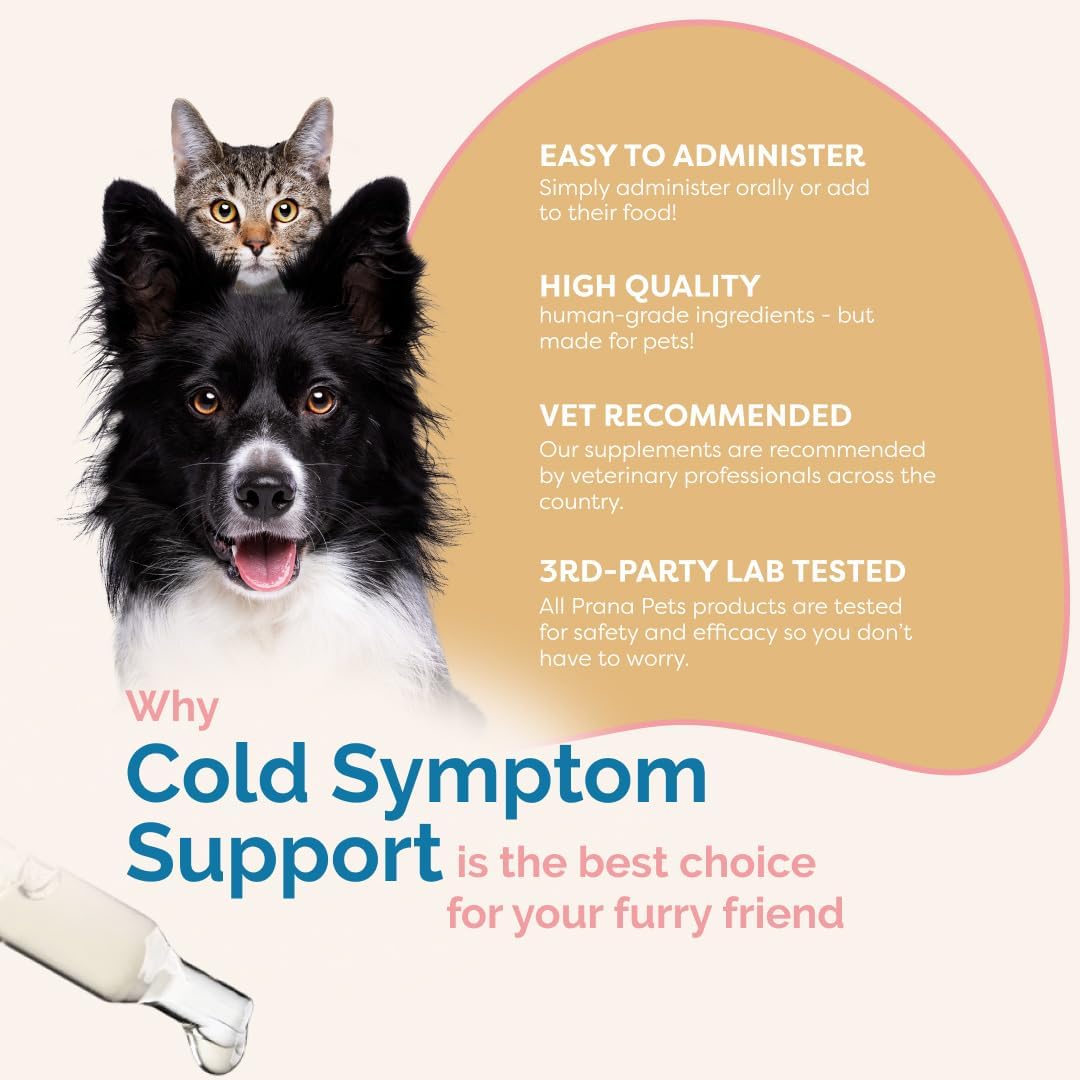Natural Cold Symptom Support for Cats & Dogs | Helps with Colds, Seasonal Allergies & Kennel Cough | Supports Easy Breathing & Open Airways