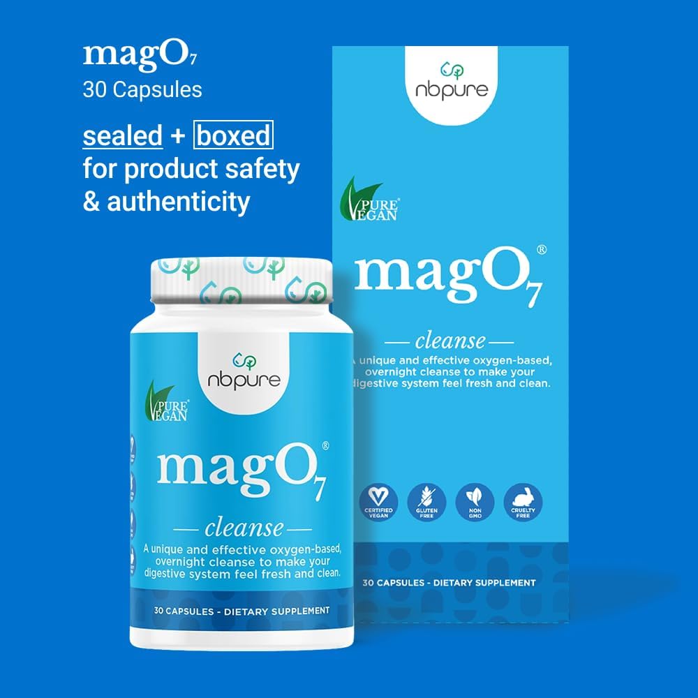 Natural Colon Cleanse & Detox - Occasional Constipation Relief for Men & Women - Stool Softening & Bloating Support - 30 Capsules of Ozonated Magnesium Oxide