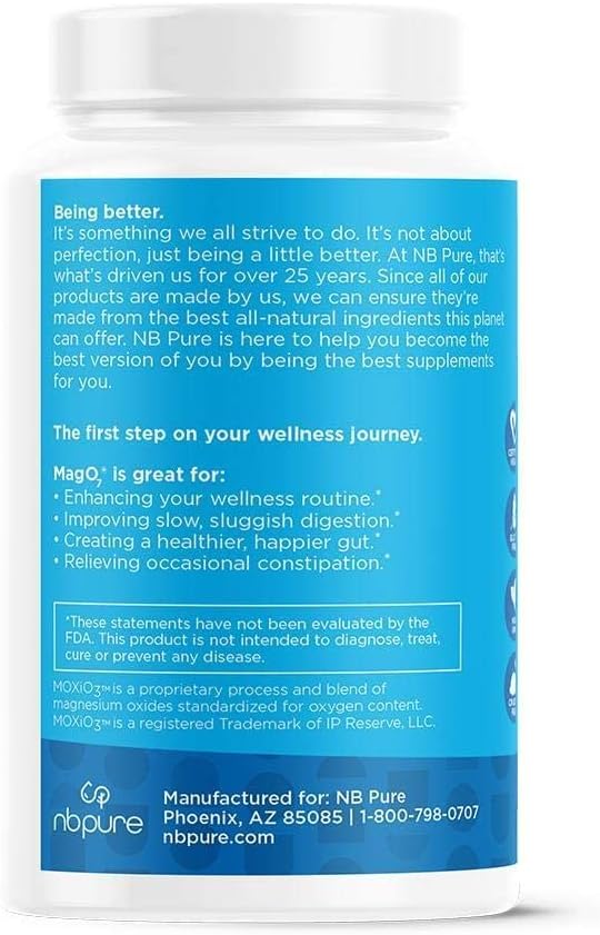 Natural Colon Cleanse & Detox - Occasional Constipation Relief for Men & Women - Stool Softening & Bloating Support - 30 Capsules of Ozonated Magnesium Oxide