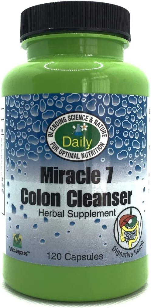 Natural Colon Cleanse Supplement with Wheat Grass, Apple Fiber, and Aloe Vera - 120 Capsules
