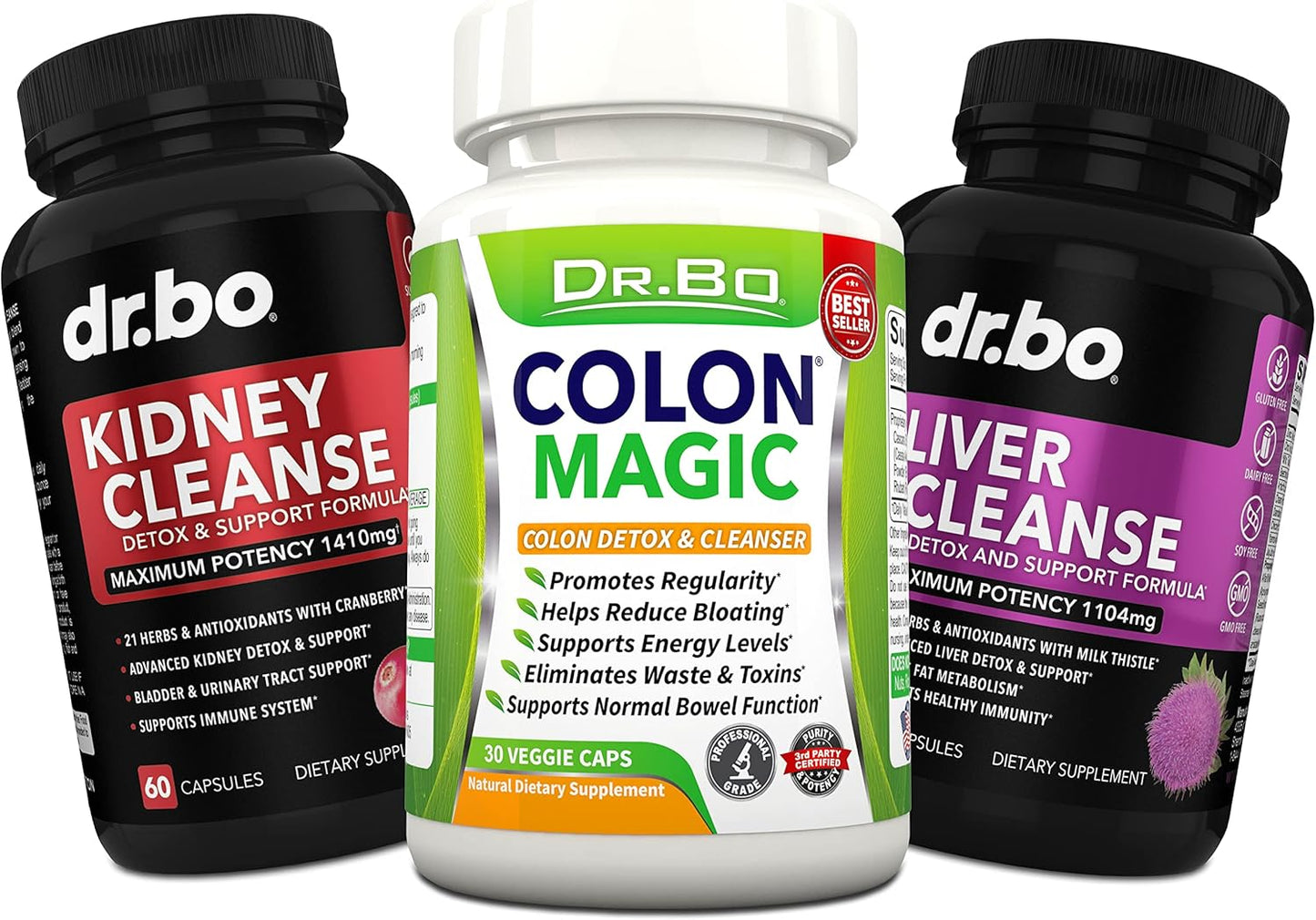 Natural Colon, Kidney & Liver Cleanse Detox Pills - Bowel Cleanser for Bloating & Constipation Relief - Supports Bladder, Urinary Tract & Gallbladder Health