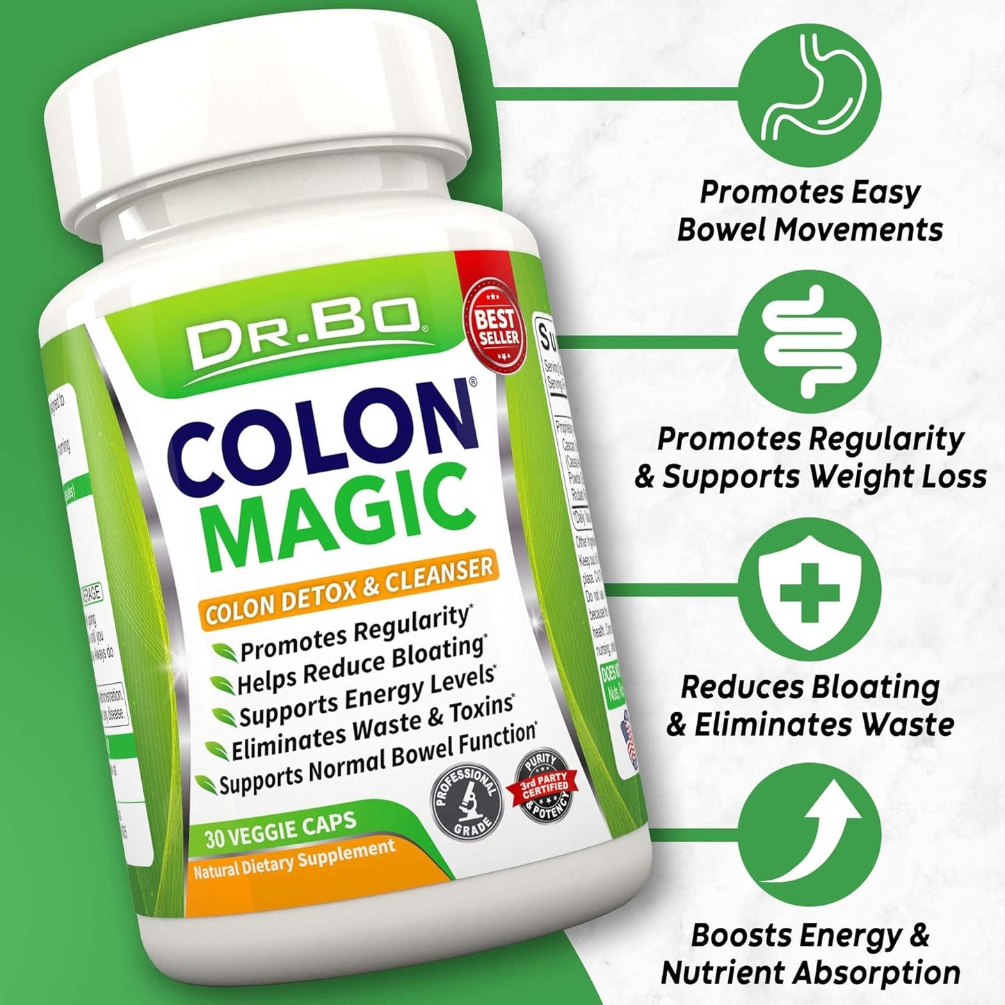 Natural Colon, Kidney & Liver Cleanse Detox Pills - Bowel Cleanser for Bloating & Constipation Relief - Supports Bladder, Urinary Tract & Gallbladder Health