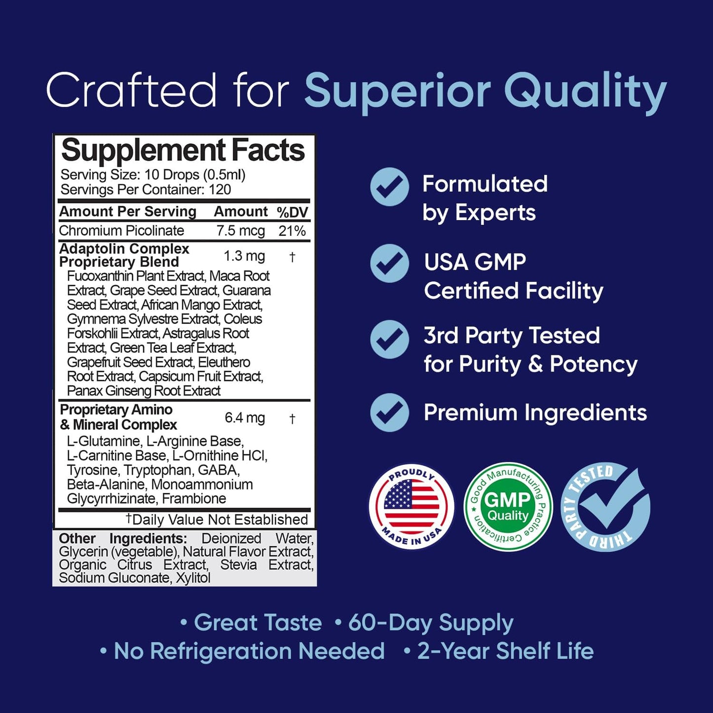 Natural Complex Diet Drops for Men and Women - BioSource Labs (2 Bottles) - 60 Day Supply