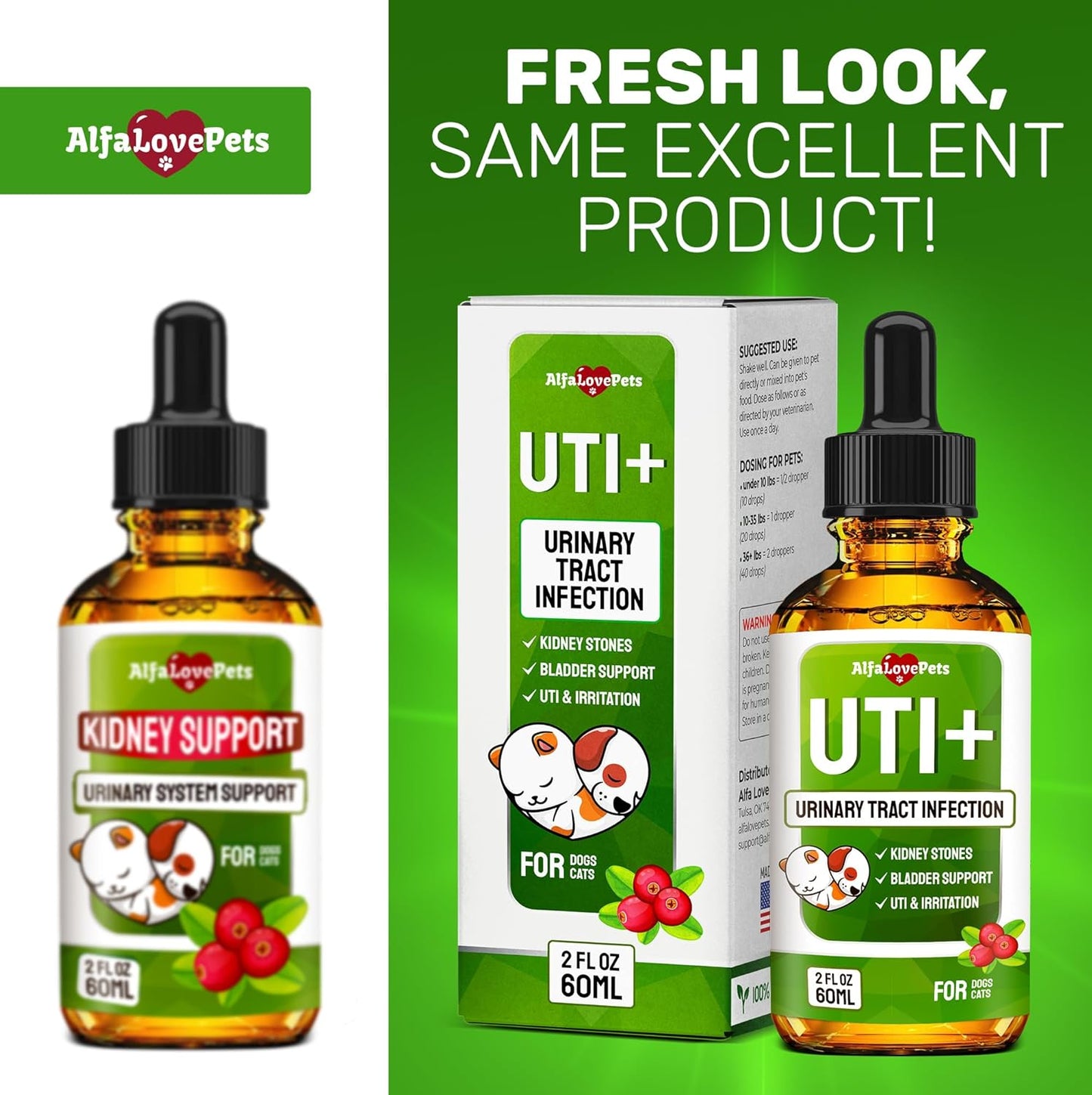Natural Cranberry Supplement for Dogs and Cats - UTI and Bladder Stone Treatment - Supports Kidney and Bladder Health - All Ages and Breeds - 2 Oz