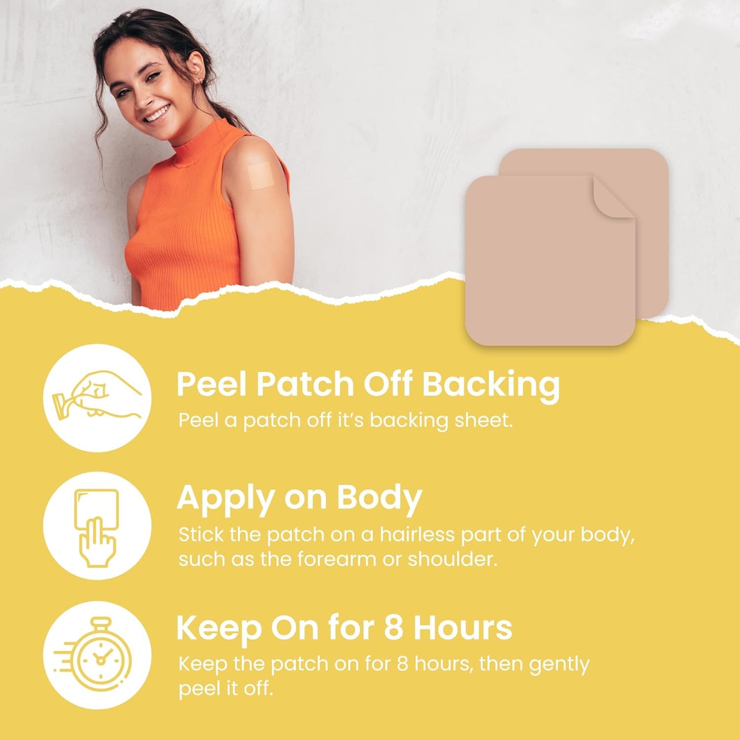 Natural D Patch with Calcium, Magnesium, K2 - 60 Patches for Immune & Body Support