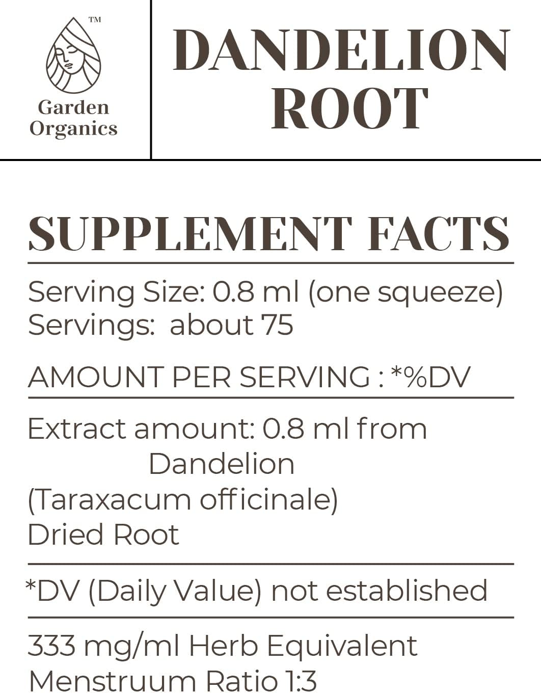 Natural Dandelion Root Tincture Extract - Alcohol-Free Immune System Booster - 100% Dandelion Root Drops (2 fl oz)