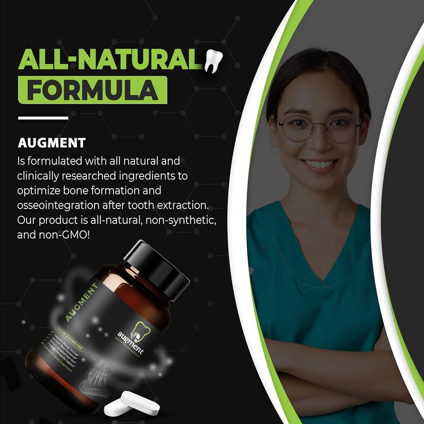 Natural Dental Implant Support Supplement for Bone Formation & Osseointegration - Vitamin & Micronutrient Formula (90 Servings)