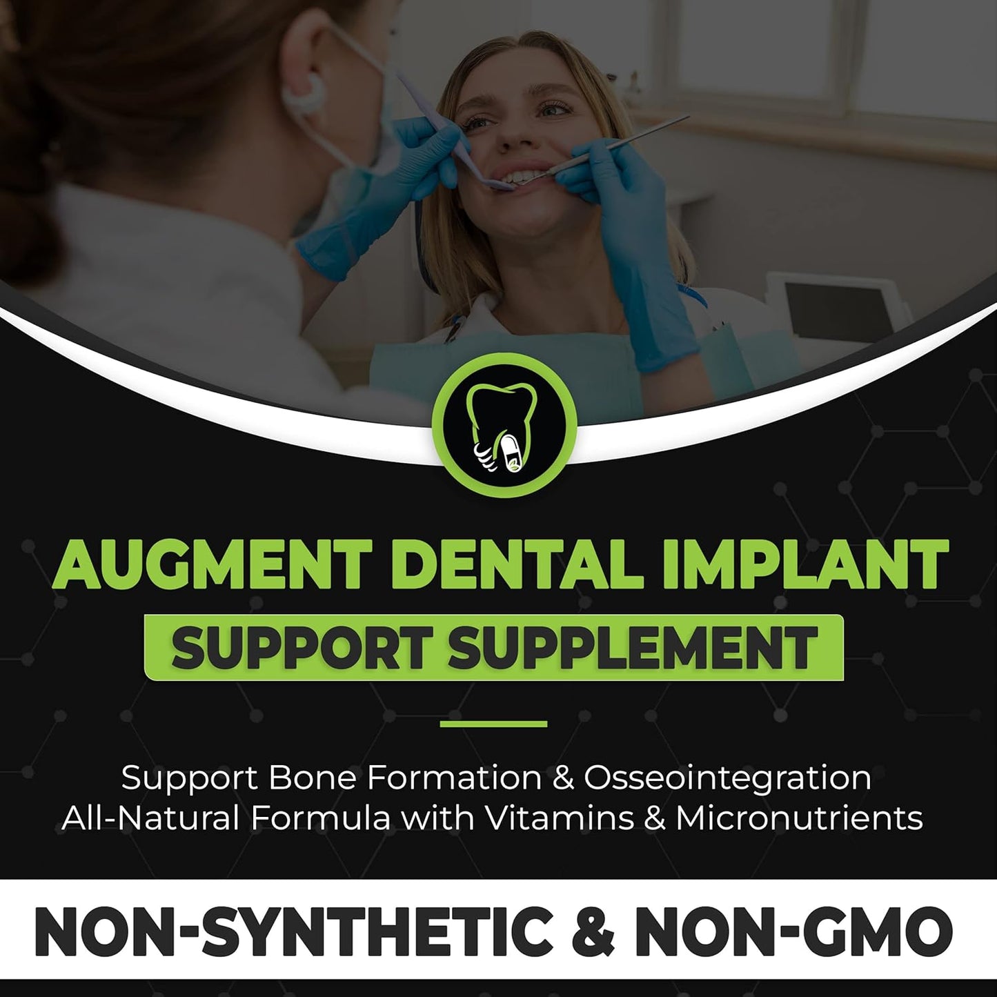 Natural Dental Implant Support Supplement for Bone Formation & Osseointegration - Vitamin & Micronutrient Formula (90 Servings)