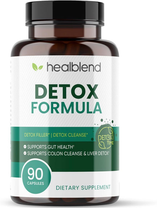 Natural Detox Capsules with Goldenseal Root & Bentonite Clay for Liver & Colon Health - Promotes Digestive Regularity - 90 Capsules