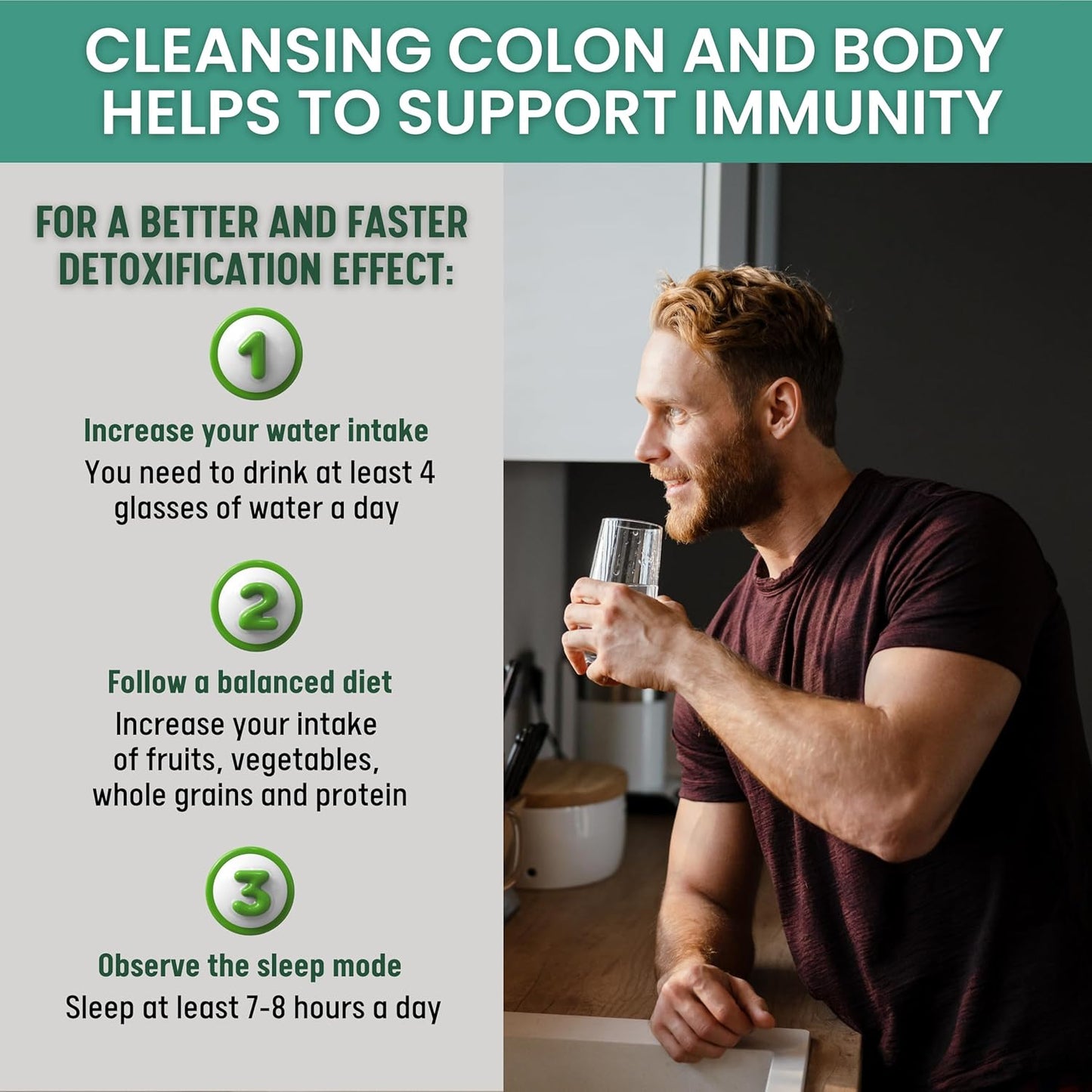 Natural Detox Capsules with Goldenseal Root & Bentonite Clay for Liver & Colon Health - Promotes Digestive Regularity - 90 Capsules