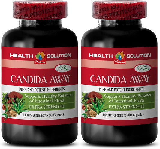 Natural Detox Pills for Candida Overgrowth - Prime Candida Support Capsules - Quick Cleanse Formula - 2 Bottles, 120 Capsules