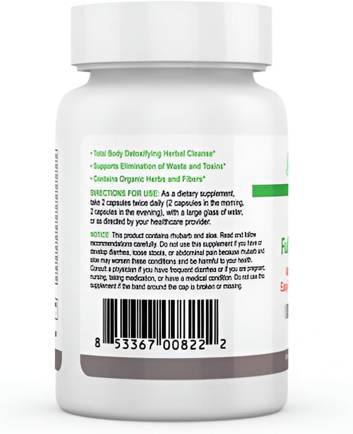 Natural Detox Supplement for Full Body Cleanse & Digestive Health - 20 Veggie Capsules for Intestinal Relief & Toxin Removal